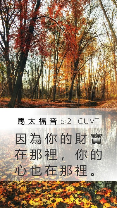 馬 太 福 音 6:21 CUVT Bible Verse Image