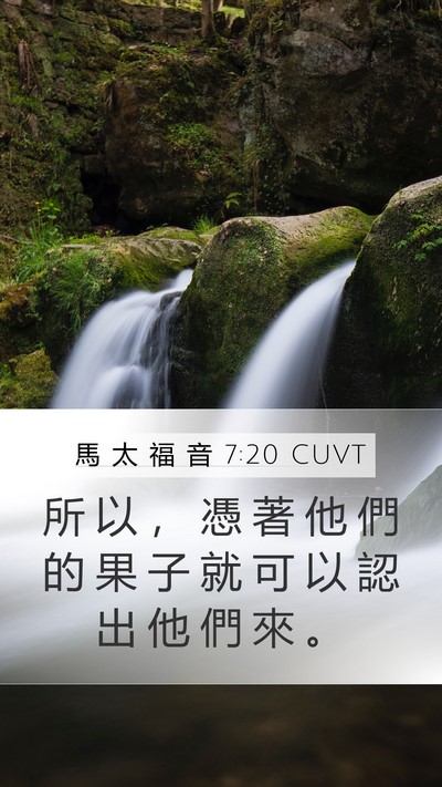 馬 太 福 音 7:20 CUVT Bible Verse Image