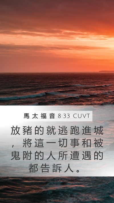 馬 太 福 音 8:33 CUVT Bible Verse Image