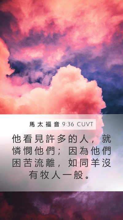 馬 太 福 音 9:36 CUVT Bible Verse Image